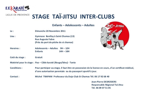 stage de Tai-Jitsu inter clubs